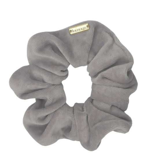 Scrunchie classic γκρι βελούδο
