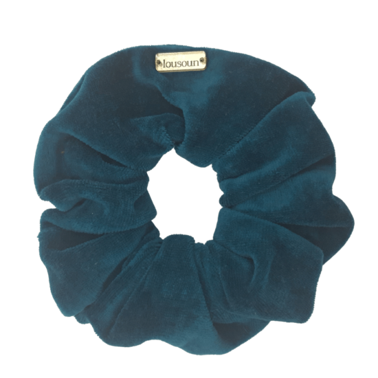 Scrunchie classic πετρόλ βελούδο