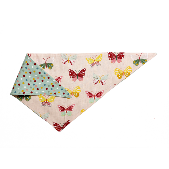 bandana-mpantana-dog-skilos-butterflies-petaloudes-poua-polka-dots-roz-prasino-1