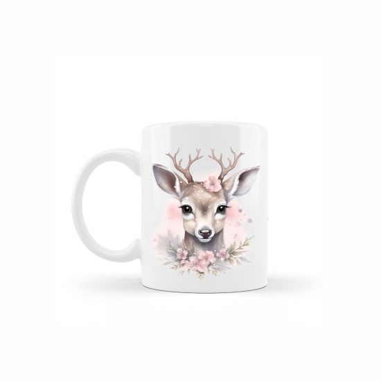 christmas mug deer pink